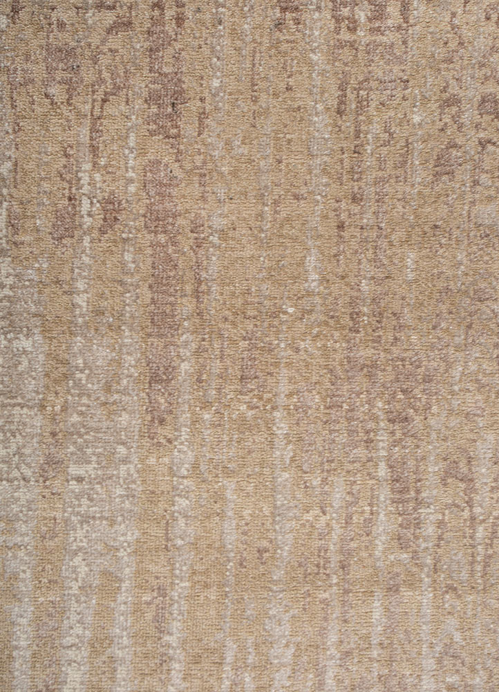 entropy ivory wool and bamboo silk hand knotted Rug - CloseUp