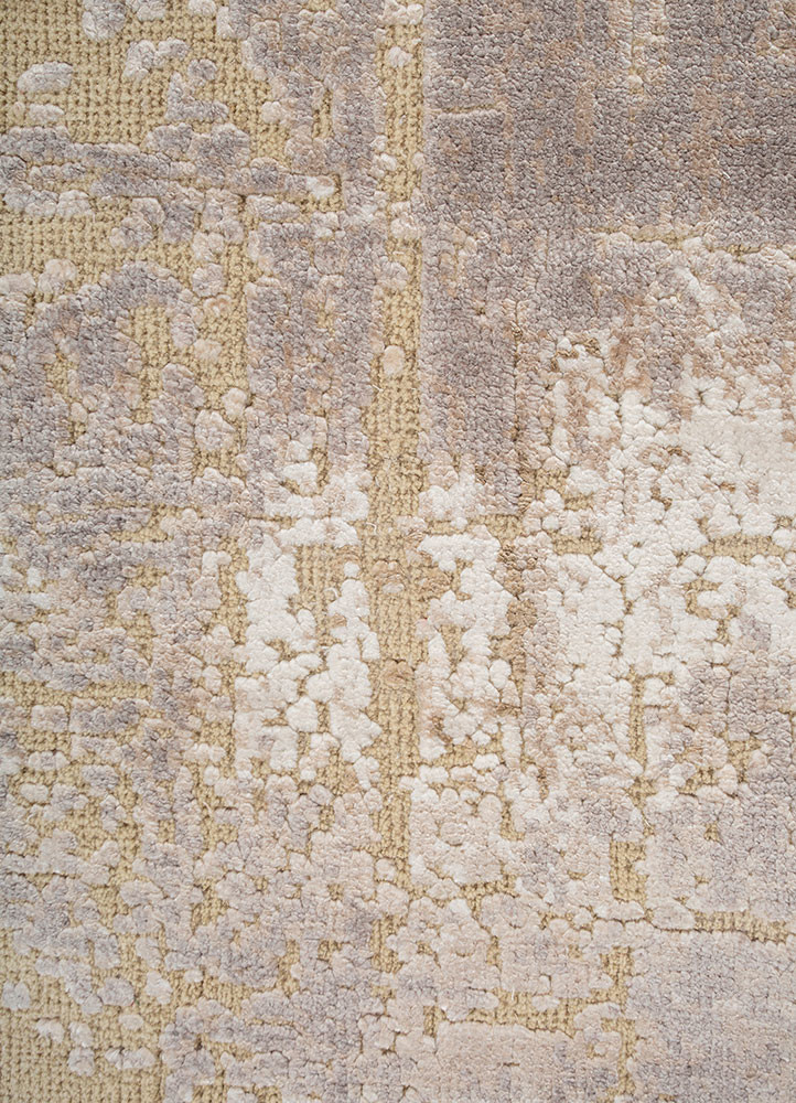 entropy ivory wool and bamboo silk hand knotted Rug - CloseUp entropy ivory wool and bamboo silk hand knotted Rug - CloseUp
