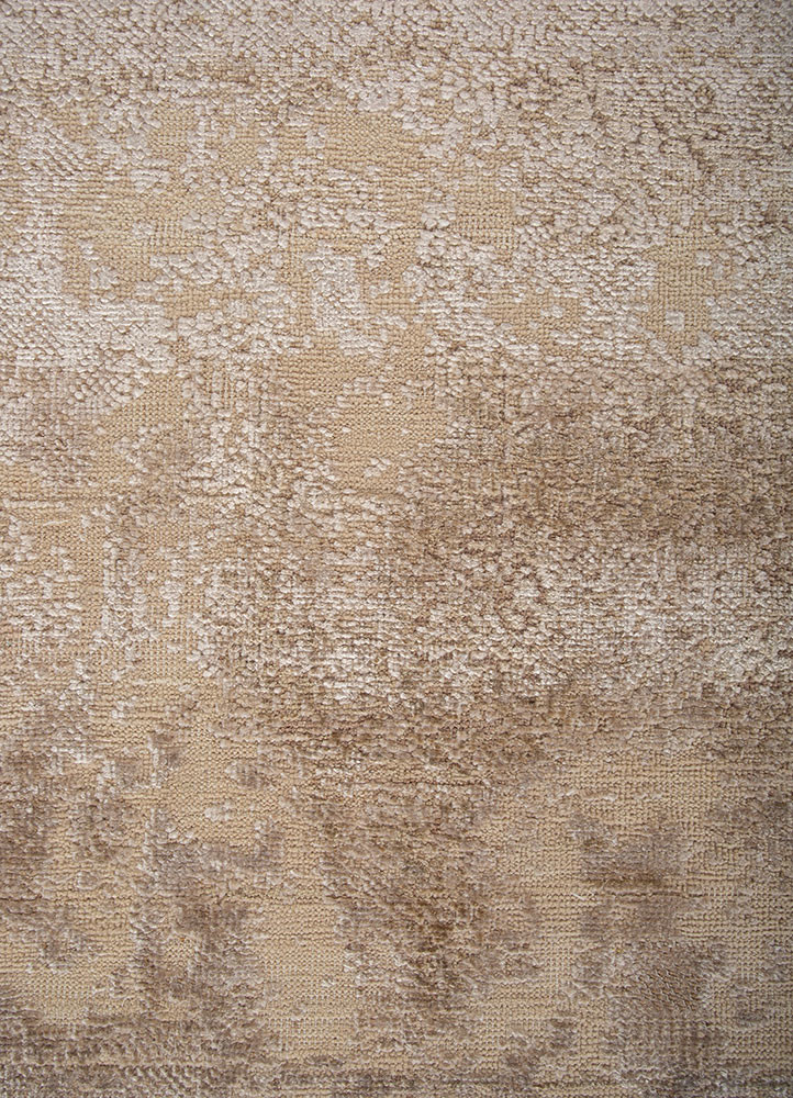 entropy ivory wool and bamboo silk hand knotted Rug - CloseUp entropy ivory wool and bamboo silk hand knotted Rug - CloseUp