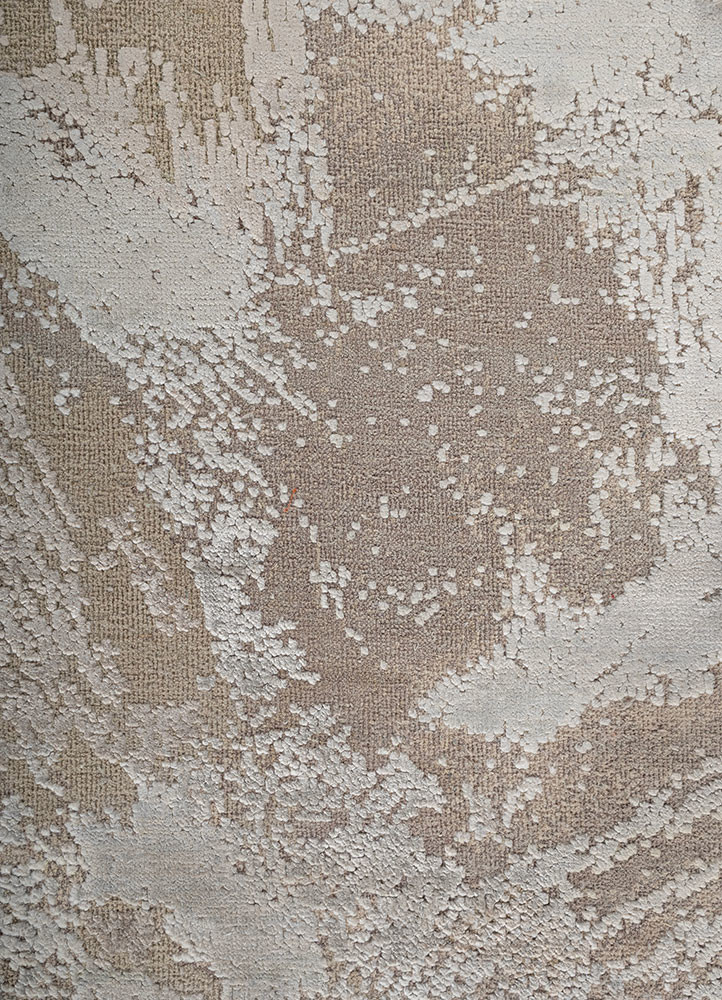entropy ivory wool and bamboo silk hand knotted Rug - CloseUp entropy ivory wool and bamboo silk hand knotted Rug - CloseUp