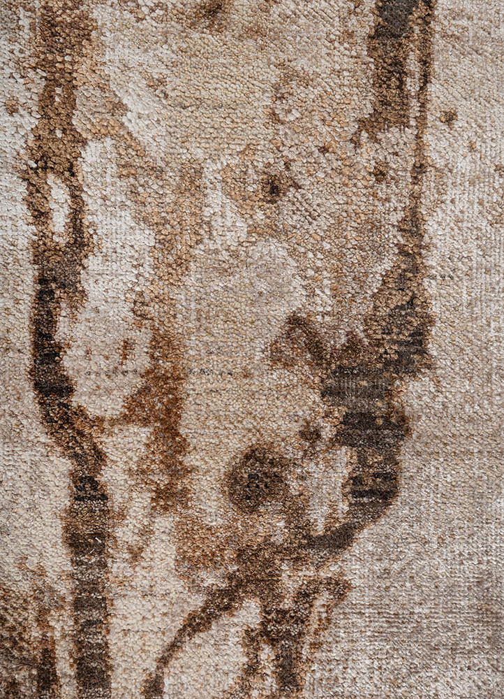 entropy ivory wool and bamboo silk hand knotted Rug - CloseUp entropy ivory wool and bamboo silk hand knotted Rug - CloseUp