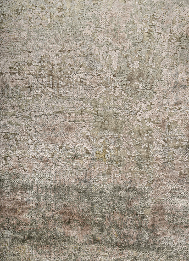 aprezo green wool and bamboo silk hand knotted Rug - CloseUp aprezo green wool and bamboo silk hand knotted Rug - CloseUp
