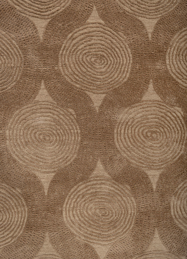 azalea beige and brown wool and bamboo silk hand knotted Rug - CloseUp azalea beige and brown wool and bamboo silk hand knotted Rug - CloseUp