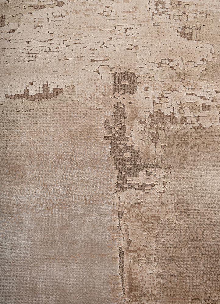 aprezo beige and brown wool and bamboo silk hand knotted Rug - CloseUp aprezo beige and brown wool and bamboo silk hand knotted Rug - CloseUp