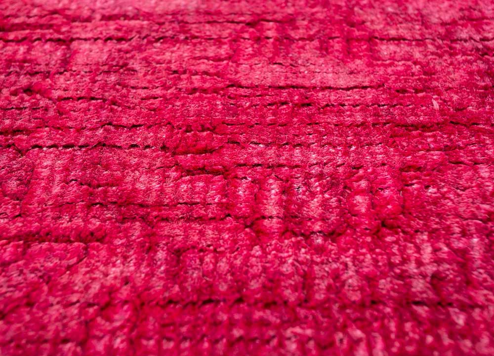 lacuna pink and purple wool and bamboo silk hand knotted Rug - CloseUp