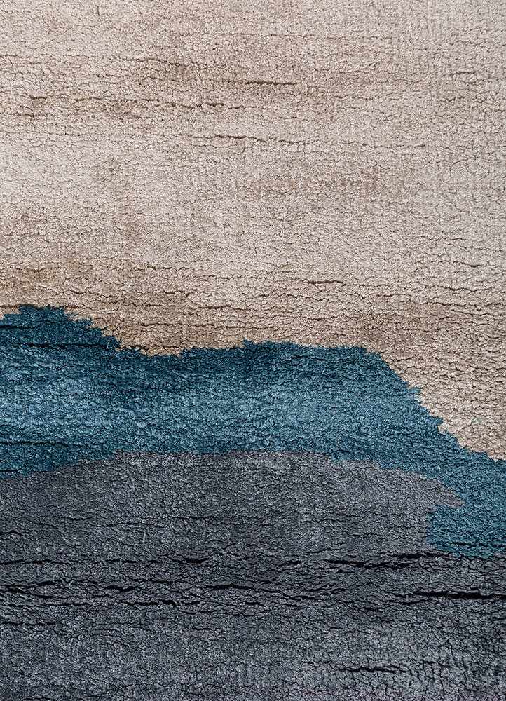 entropy ivory wool and bamboo silk hand knotted Rug - CloseUp entropy ivory wool and bamboo silk hand knotted Rug - CloseUp