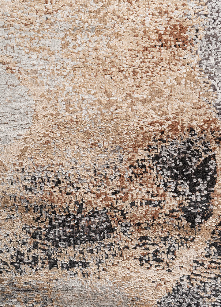aprezo ivory wool and bamboo silk hand knotted Rug - CloseUp aprezo ivory wool and bamboo silk hand knotted Rug - CloseUp