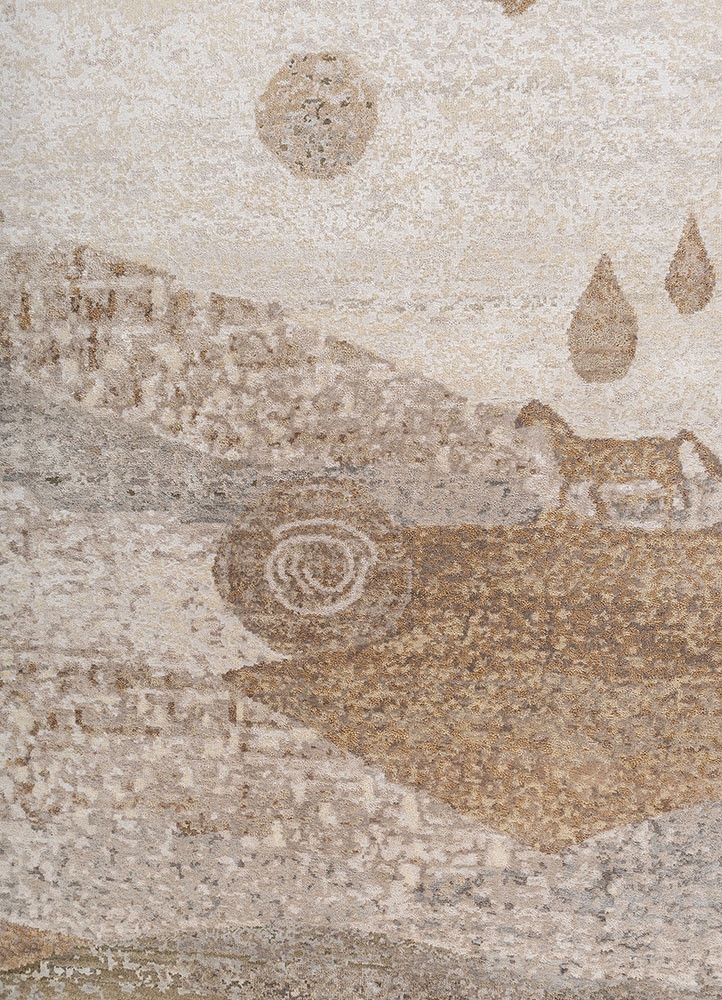 aprezo ivory viscose hand knotted Rug - CloseUp aprezo ivory viscose hand knotted Rug - CloseUp