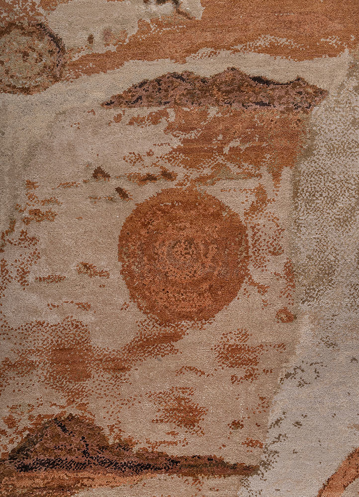 whispers of the desert ivory wool and bamboo silk hand knotted Rug - CloseUp