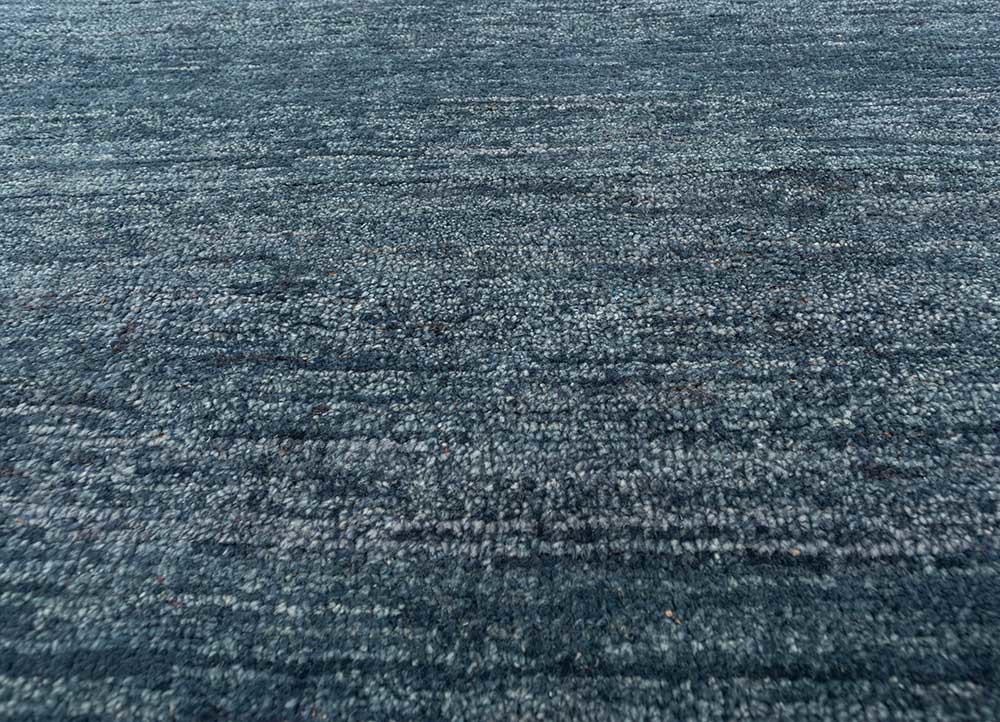blythe blue afghan wool and jute hand knotted Rug - CloseUp