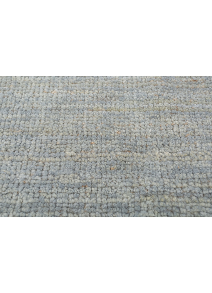 blythe blue afghan wool and jute hand knotted Rug - CloseUp