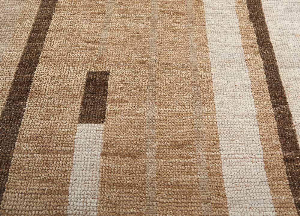 blythe beige and brown wool hand knotted Rug - CloseUp