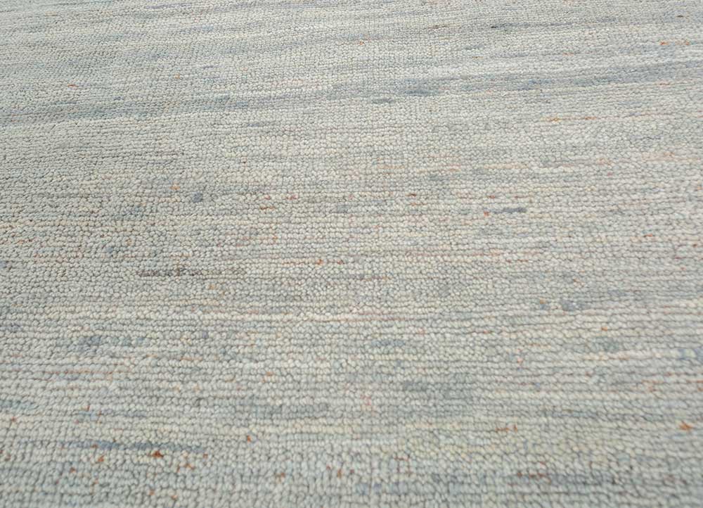 hula blue wool hand knotted Rug - CloseUp