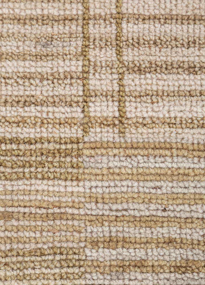 blythe beige and brown wool hand knotted Rug - CloseUp