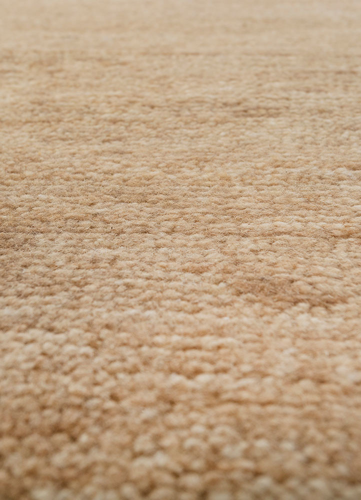 blythe beige and brown wool hand knotted Rug - CloseUp