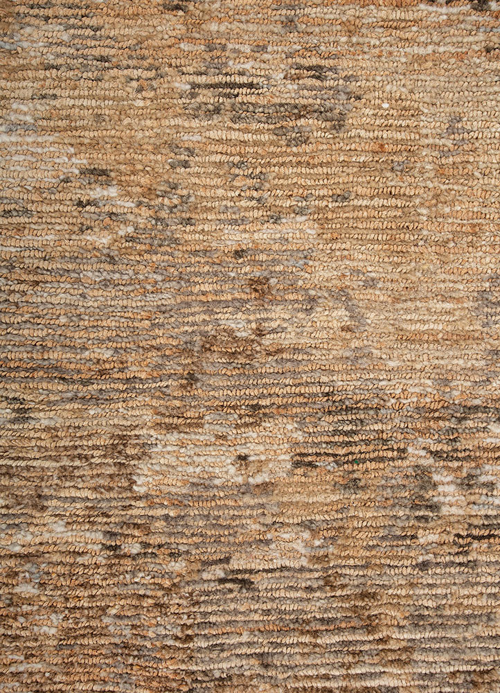 entropy beige and brown wool hand knotted Rug - CloseUp