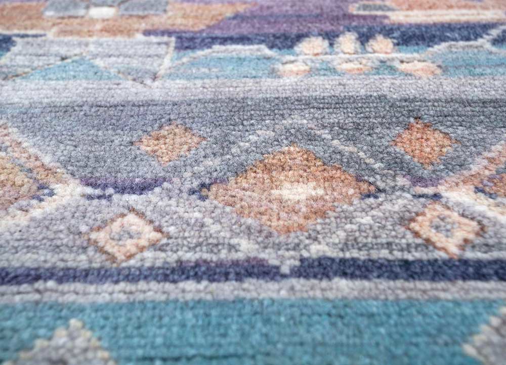 viscaya blue wool hand knotted Rug - CloseUp viscaya blue wool hand knotted Rug - CloseUp
