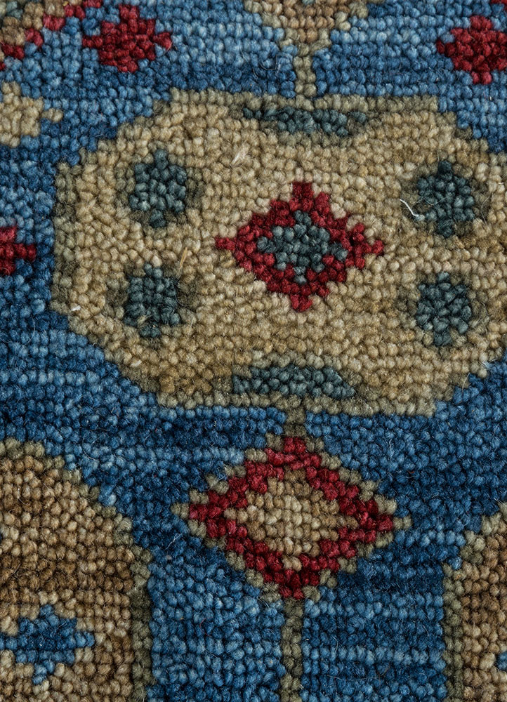 savana blue wool hand knotted Rug - CloseUp savana blue wool hand knotted Rug - CloseUp