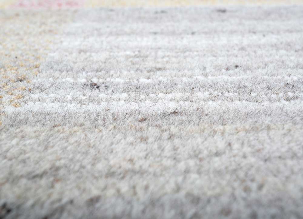 blythe beige and brown afghan wool hand knotted Rug - CloseUp