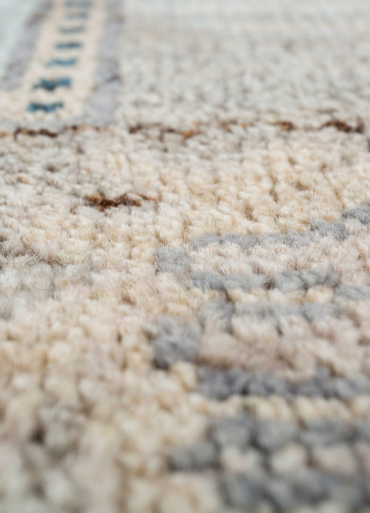 thyme blue wool hand knotted Rug - CloseUp thyme blue wool hand knotted Rug - CloseUp