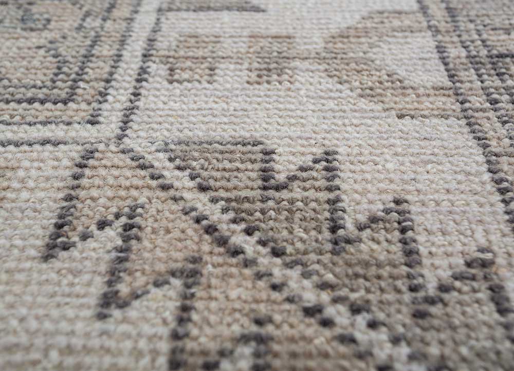 erbe grey and black wool hand knotted Rug - CloseUp erbe grey and black wool hand knotted Rug - CloseUp