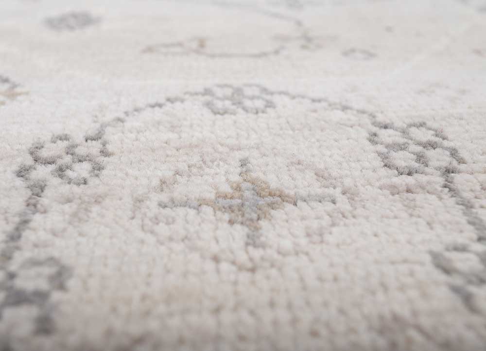 thyme ivory wool hand knotted Rug - CloseUp thyme ivory wool hand knotted Rug - CloseUp