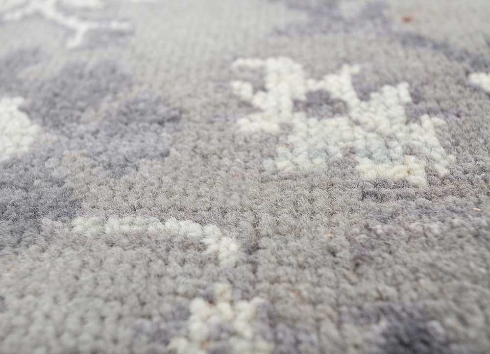 erbe blue wool hand knotted Rug - CloseUp erbe blue wool hand knotted Rug - CloseUp