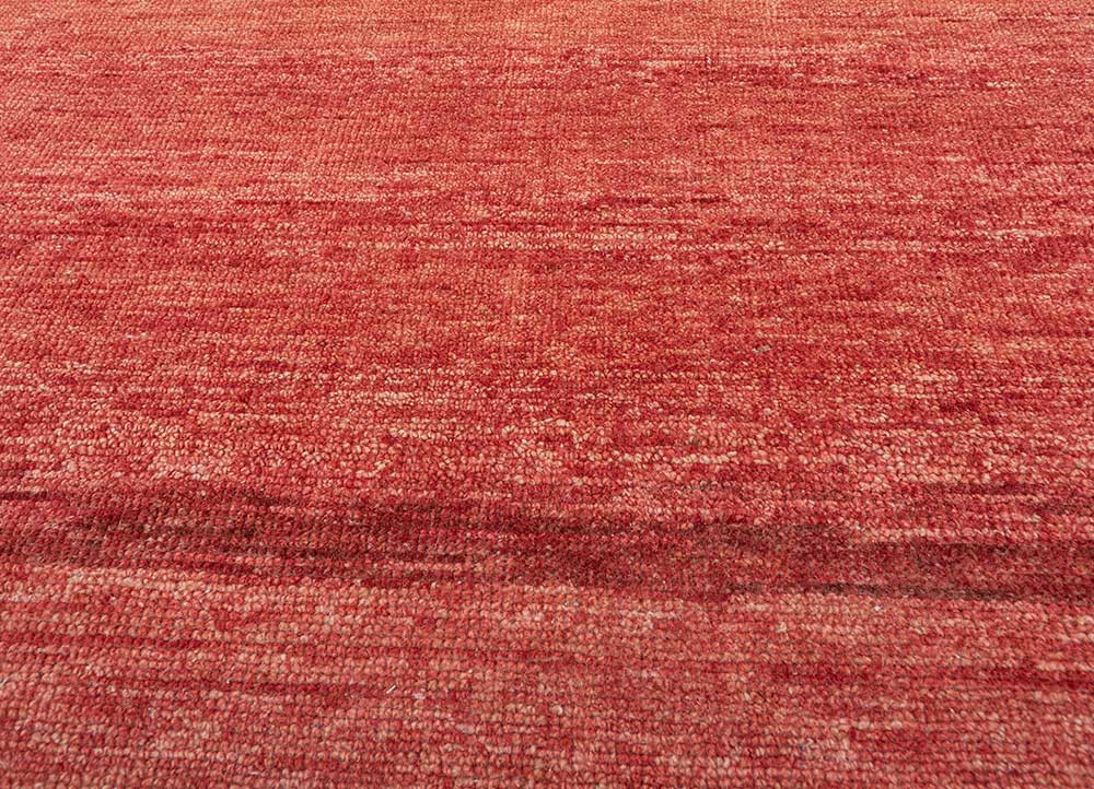 blythe red and orange afghan wool hand knotted Rug - CloseUp
