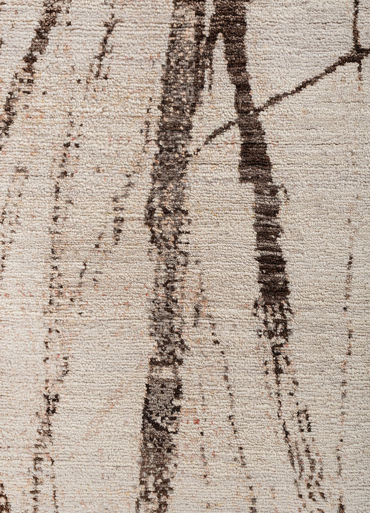 aprezo ivory wool hand knotted Rug - CloseUp