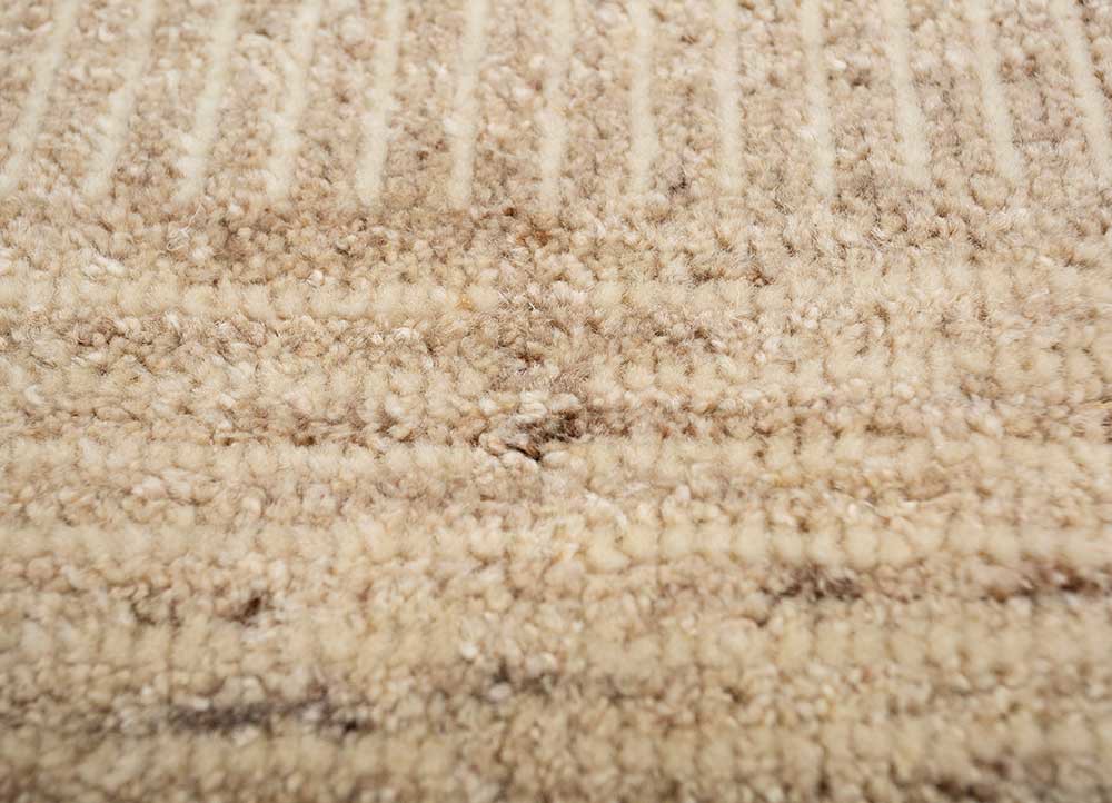 azalea beige and brown wool hand knotted Rug - CloseUp