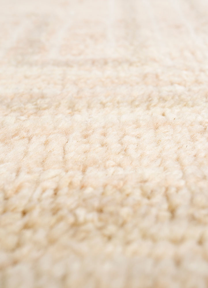 thyme pink and purple wool hand knotted Rug - CloseUp