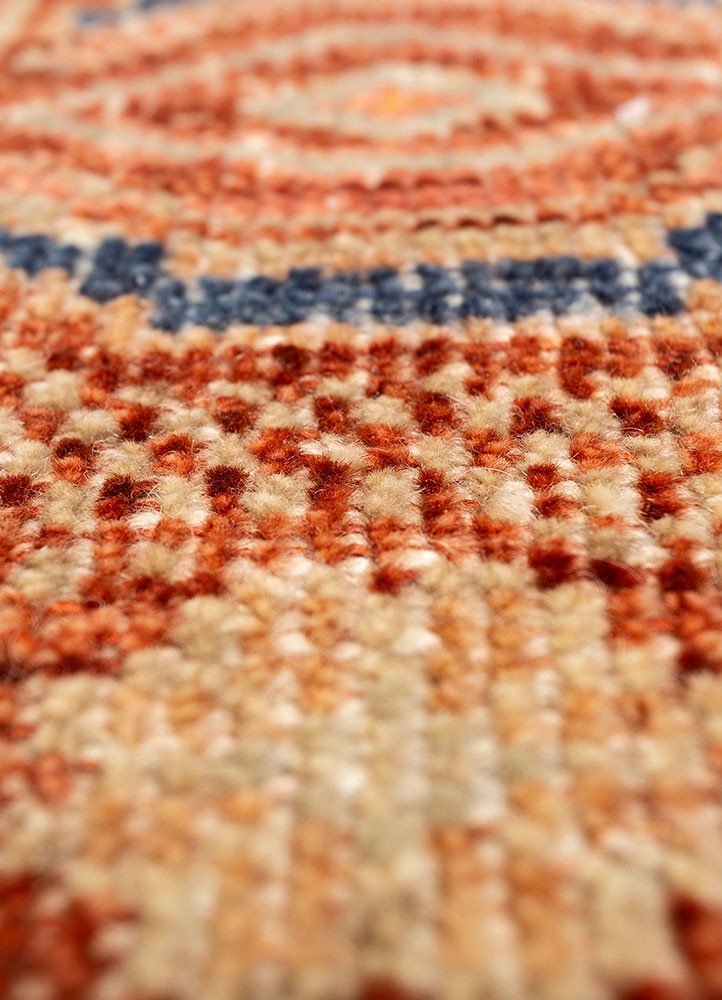 erbe blue wool hand knotted Rug - CloseUp