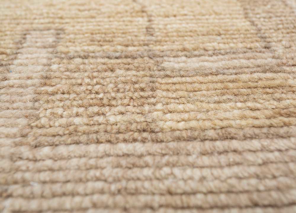 erbe beige and brown wool hand knotted Rug - CloseUp