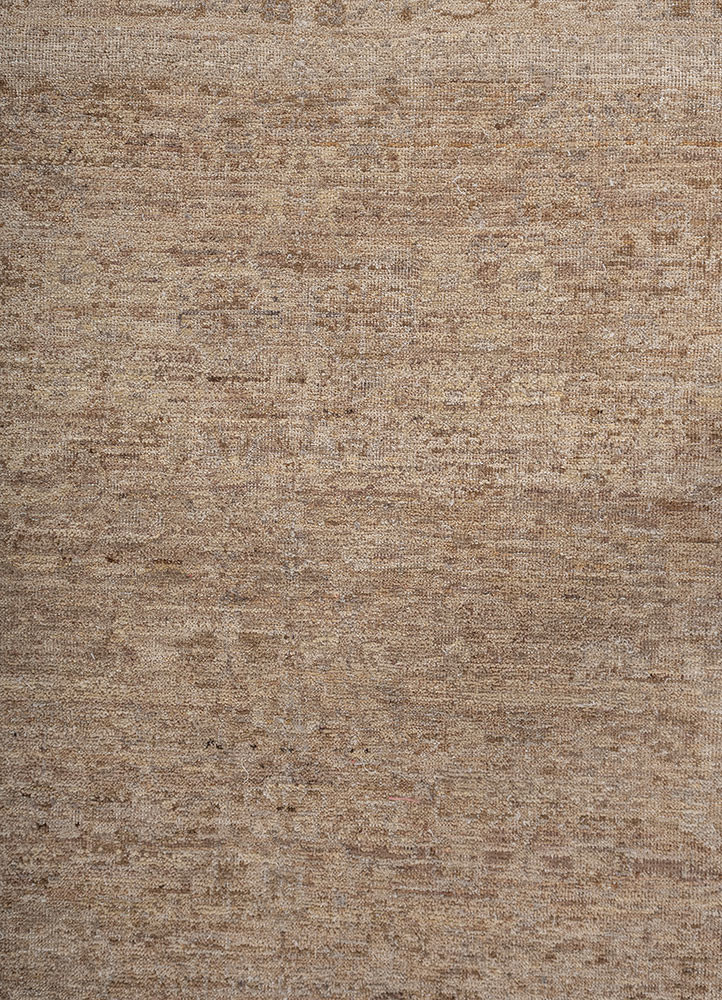 aurora beige and brown wool hand knotted Rug - CloseUp aurora beige and brown wool hand knotted Rug - CloseUp