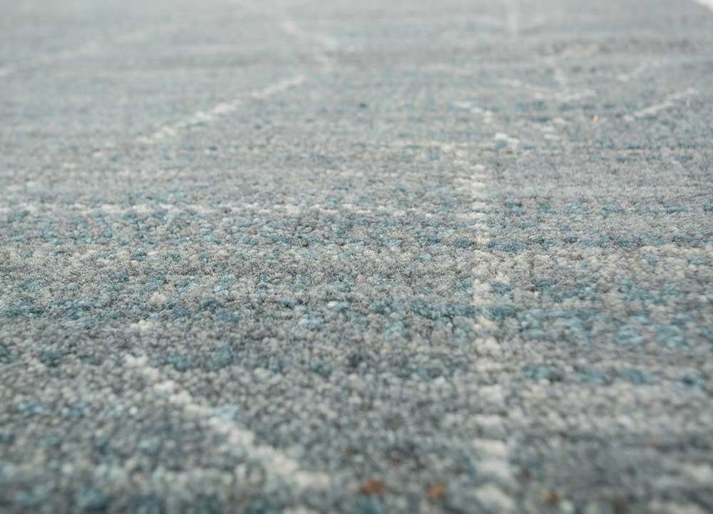zuri blue wool hand knotted Rug - CloseUp zuri blue wool hand knotted Rug - CloseUp