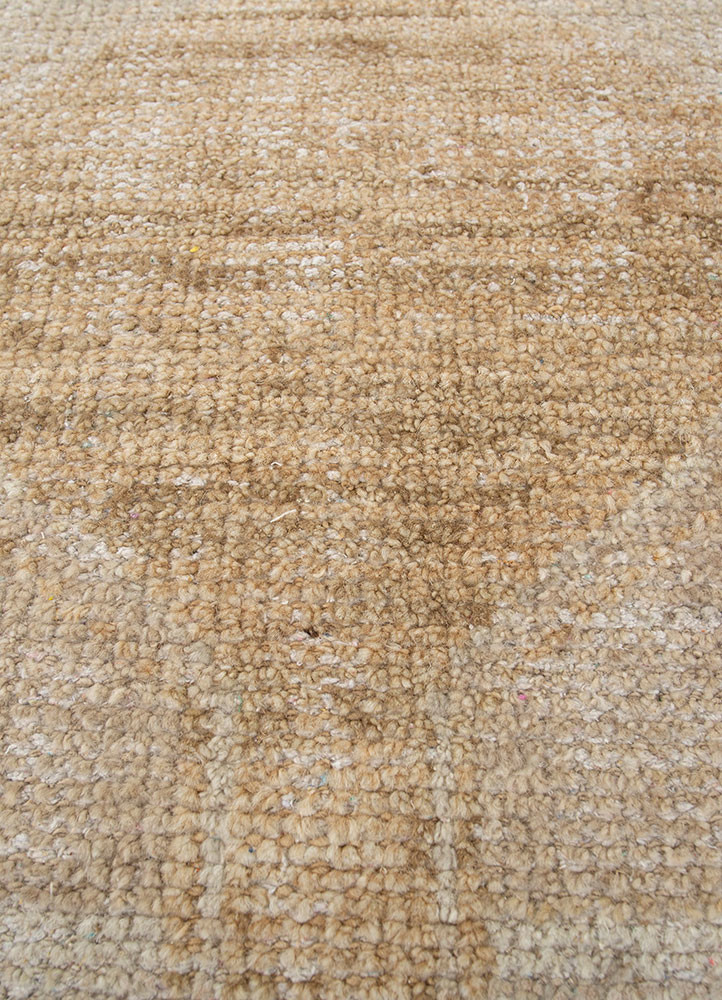 thyme beige and brown wool hand knotted Rug - CloseUp thyme beige and brown wool hand knotted Rug - CloseUp