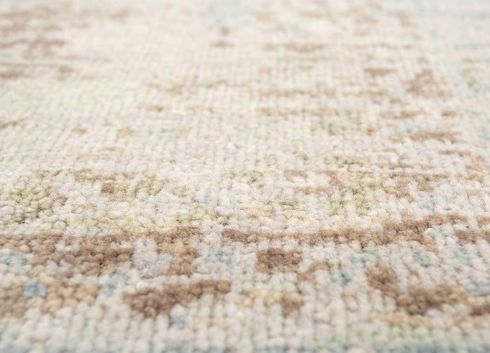 viscaya beige and brown wool hand knotted Rug - CloseUp
