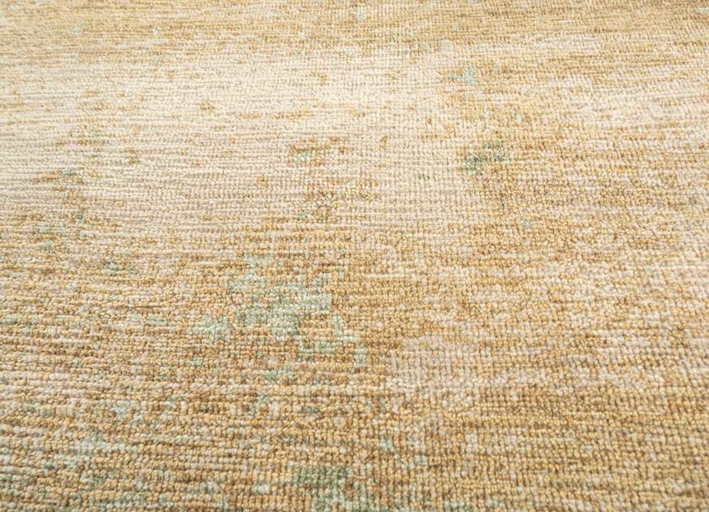 entropy gold wool hand knotted Rug - CloseUp