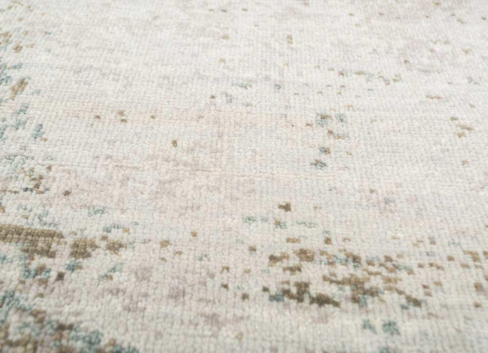 entropy ivory wool hand knotted Rug - CloseUp