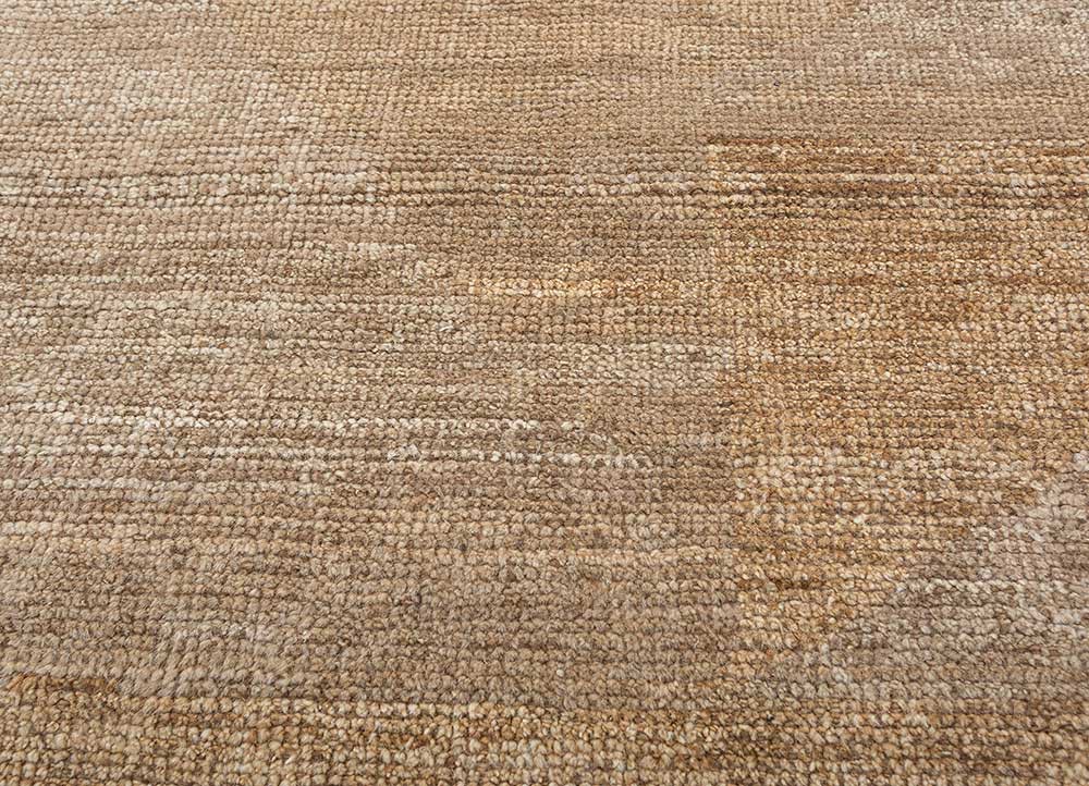 blythe beige and brown wool hand knotted Rug - CloseUp