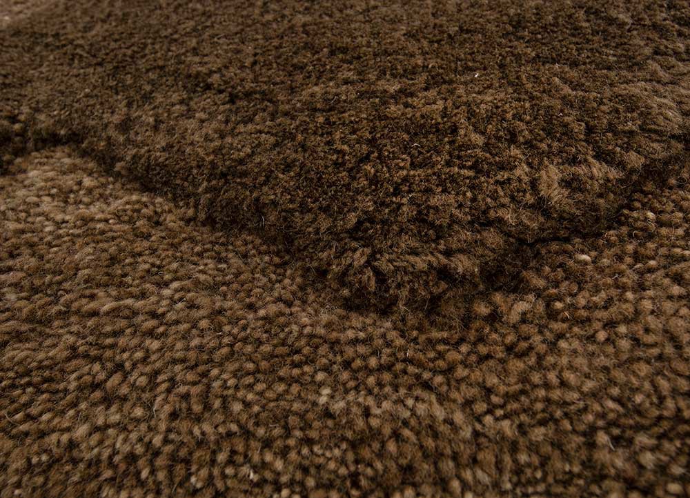 zuri beige and brown wool hand knotted Rug - CloseUp