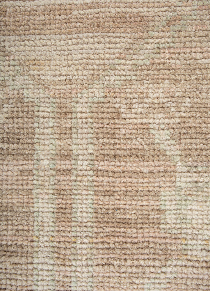 thyme beige and brown wool hand knotted Rug - CloseUp thyme beige and brown wool hand knotted Rug - CloseUp