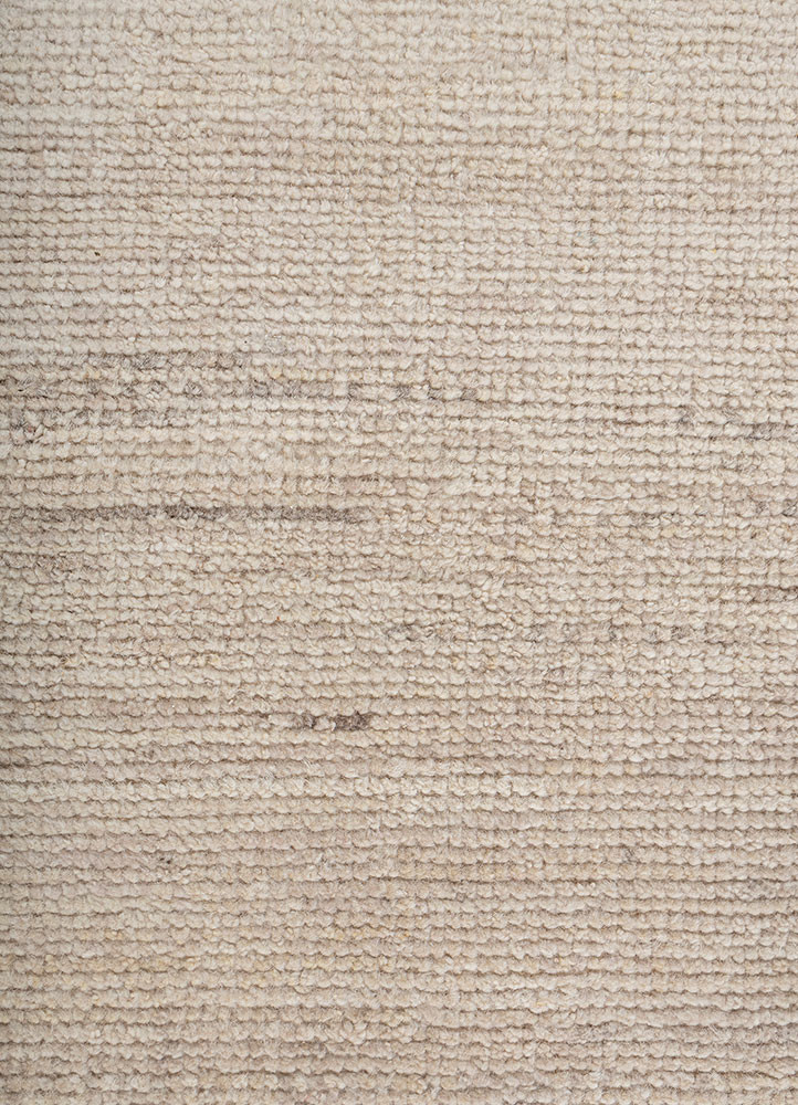 thyme ivory wool hand knotted Rug - CloseUp