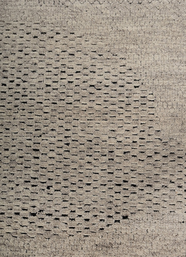 entropy blue wool hand knotted Rug - CloseUp