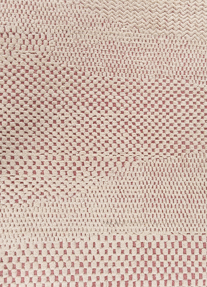 entropy red and orange wool hand knotted Rug - CloseUp