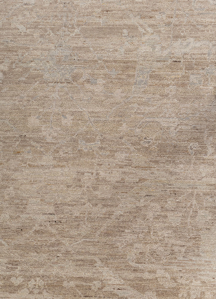 aprezo beige and brown wool hand knotted Rug - CloseUp aprezo beige and brown wool hand knotted Rug - CloseUp