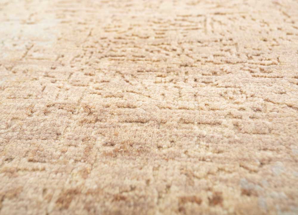 uvenuti beige and brown wool hand knotted Rug - CloseUp uvenuti beige and brown wool hand knotted Rug - CloseUp