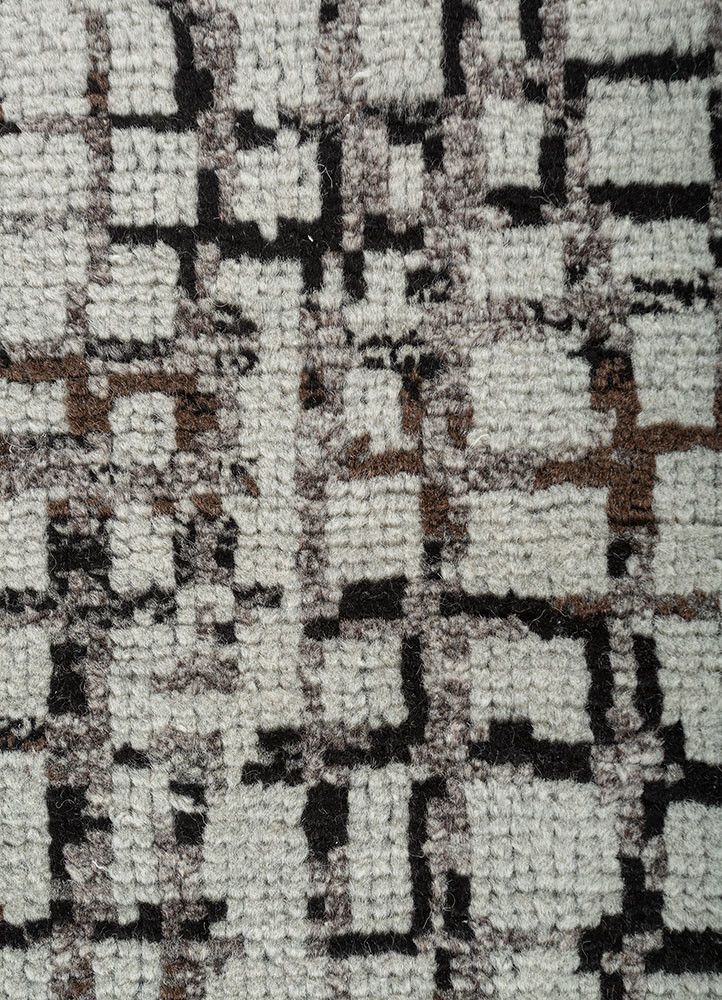 aprezo grey and black wool hand knotted Rug - CloseUp aprezo grey and black wool hand knotted Rug - CloseUp