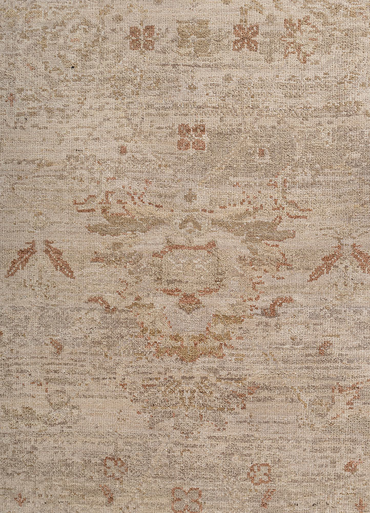erbe beige and brown wool hand knotted Rug - CloseUp erbe beige and brown wool hand knotted Rug - CloseUp