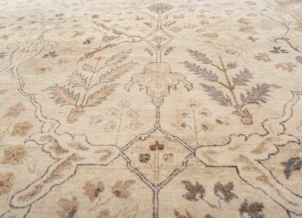 far east beige and brown wool hand knotted Rug - CloseUp far east beige and brown wool hand knotted Rug - CloseUp